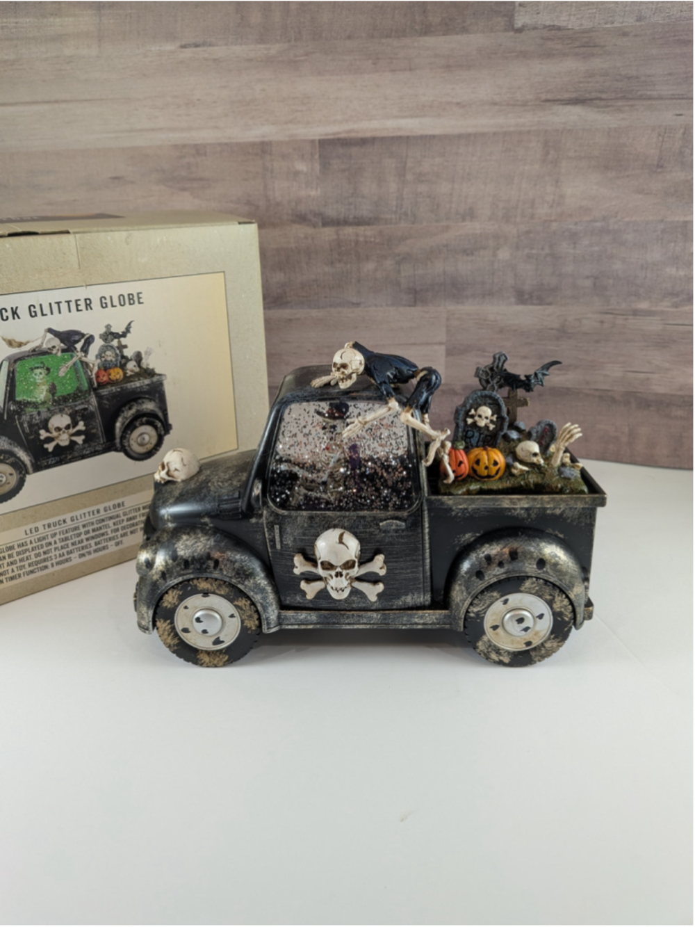Cracker Barrel Halloween LED Truck Glitter Globe